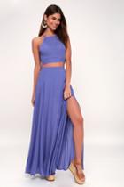 Fete Ready Periwinkle Blue Two-piece Maxi Dress | Lulus
