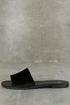 Breckelle's Taren Black Velvet Slide Sandals