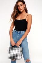 Hot Gossip Black And White Gingham Mini Handbag | Lulus