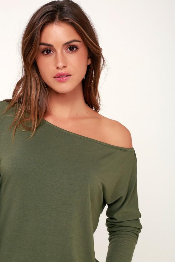 Olive + Oak Travis Olive Green Long Sleeve Sweater Top | Lulus