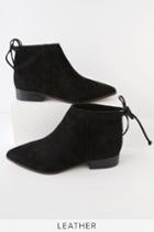 Splendid Niva Black Suede Leather Pointed Toe Ankle Booties | Lulus