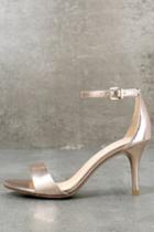 Lulus | Lover Rose Gold Ankle Strap Heels | Size 10