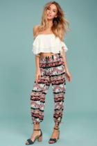 Jack By Bb Dakota Kela Navy Blue Print Jogger Pants