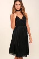 Somedays Lovin' Canyon Black Lace Midi Wrap Dress