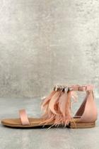 Steve Madden Adore Blush Feather And Rhinestone Sandals