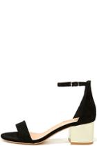 Betani Reunion Black And Gold Ankle Strap Heels