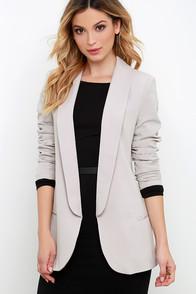 Lulu*s Veer Gently Light Grey Blazer