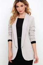 Lulu*s Veer Gently Light Grey Blazer