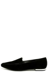 Steve Madden Fausto Black Suede Leather Loafers