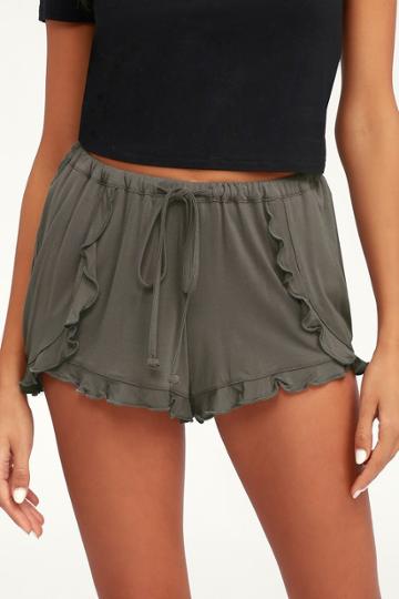 Wishlist Birdie Charcoal Grey Drawstring Shorts | Lulus