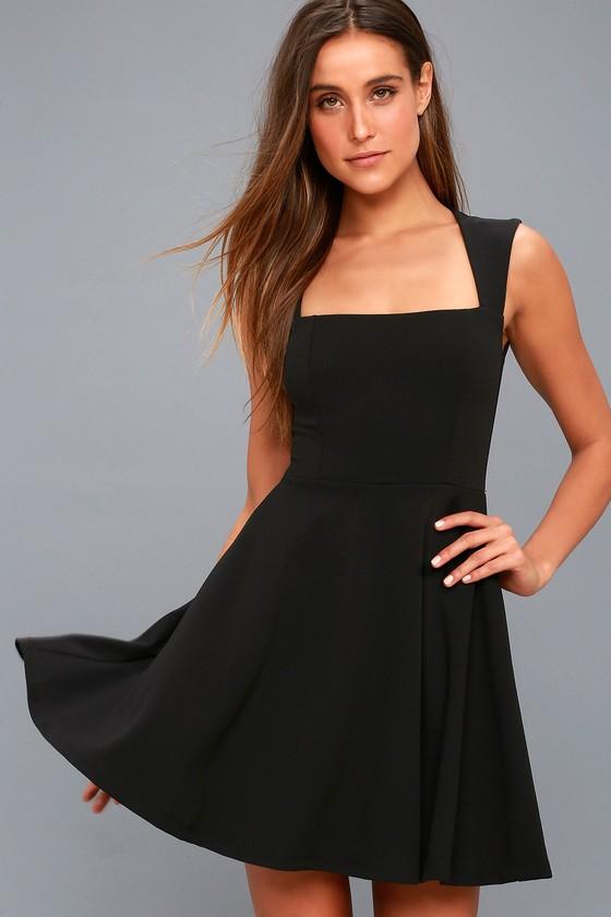 Royal Court Black Skater Dress | Lulus