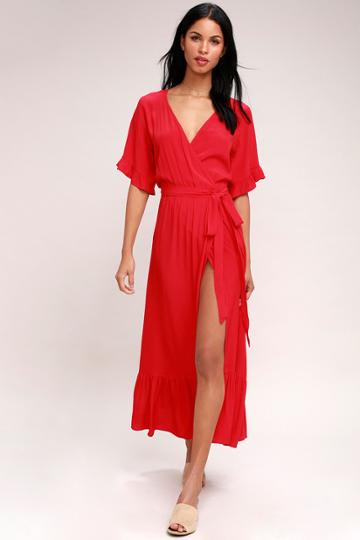 Lucy Love Enchanted Red Midi Dress | Lulus