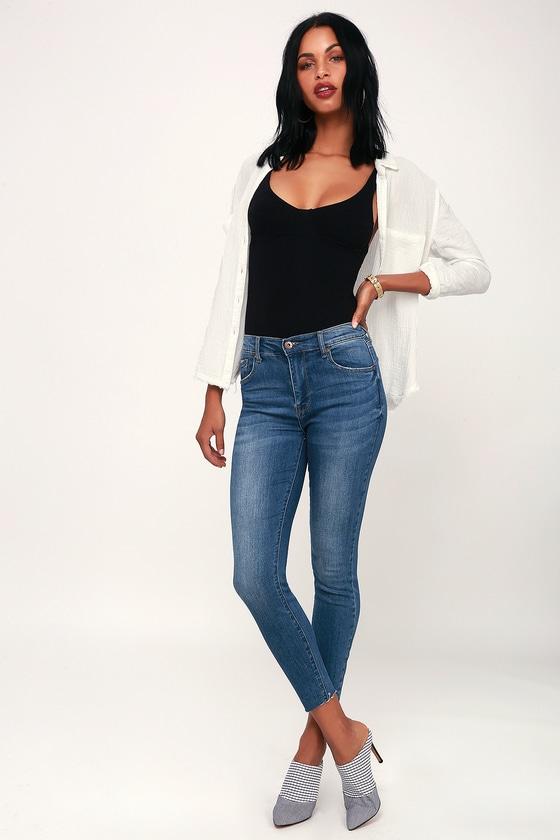 Pistola Aline Medium Wash High Rise Skinny Jeans | Lulus