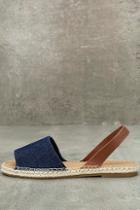 Bamboo Oceanic Blue Denim Espadrille Sandals