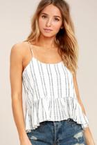 Lulus Vacation Destination White Print Crop Top