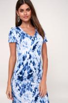 Let Me Sea Blue Tie-dye Midi Dress | Lulus