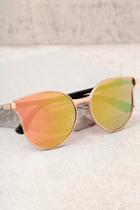 Lulus Modern Twist Rose Gold And Pink Mirrored Sunglasses
