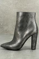 Jessica Simpson | Teddi Black And Gunmetal Leather Ankle Booties | Size 6.5 | Grey | Lulus