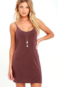Lulus Fine Day Washed Burgundy Dress