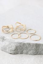 Lulus Prized Possession Gold Ring Set