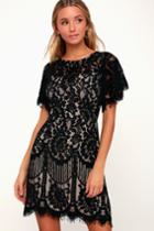 Pearson Black Lace Short Sleeve Dress | Lulus