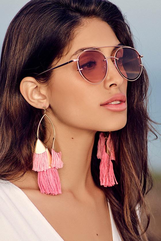 Ettika Destiny Around You Hot Pink And Gold Earrings | Lulus