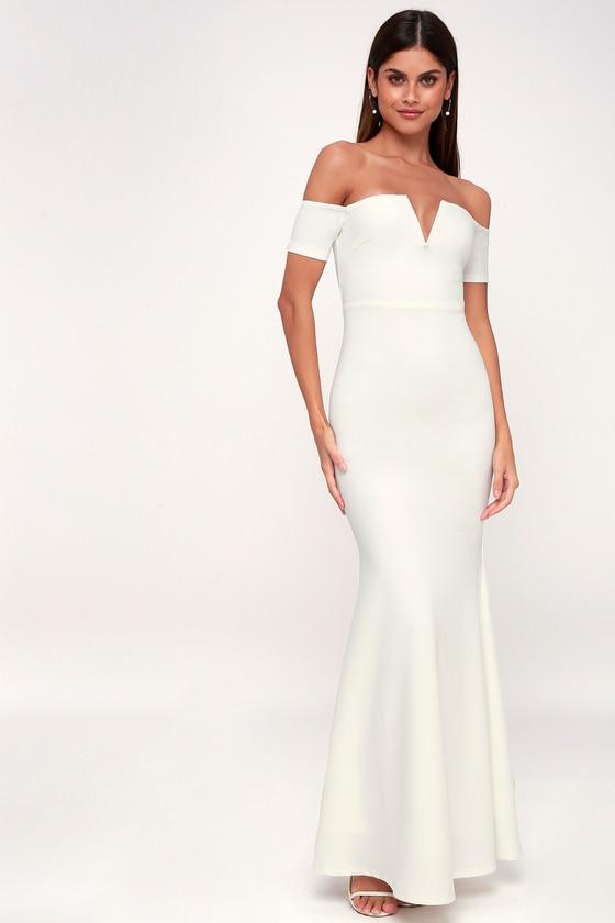 Lynne White Off-the-shoulder Maxi Dress | Lulus
