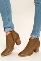 Steve Madden Gilmore Tan Nubuck Leather Ankle Booties