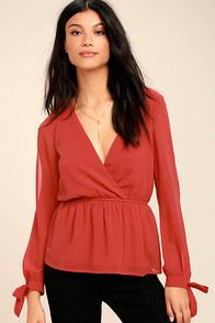Lulus Mutual Attraction Red Long Sleeve Top