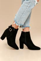 Bamboo | Neva Black Suede Pointed Toe Ankle Booties | Size 10 | Vegan Friendly | Lulus