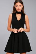 Lulus | Loving You Is Easy Black Skater Dress | Size X-small | 100% Polyester