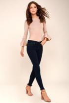 Rvca | Dayley Dark Wash Skinny Jeans | Size 24 | Blue | Lulus