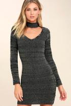 Lulus The One You Love Grey Bodycon Sweater Dress
