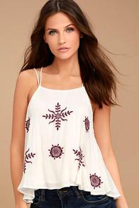 Lulus Bliss Season White Embroidered Crop Top