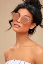 Mariette Rose Gold And Pink Mirrored Sunglasses | Lulus