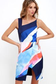 Finders Keepers Finders Keepers Diving Under Blue Print Dress