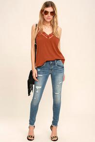 Special A Jeans All We Are Medium Wash Distressed Cropped Skinny Jeans