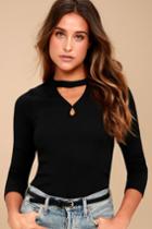 Black Swan | Sasha Black Long Sleeve Top | Size Large | Lulus