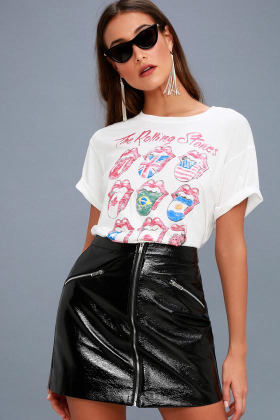 J.o.a. Calabria Black Patent Vegan Leather Mini Skirt | Lulus