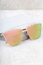 Lulus Starry Galaxy Gold And Pink Mirrored Sunglasses