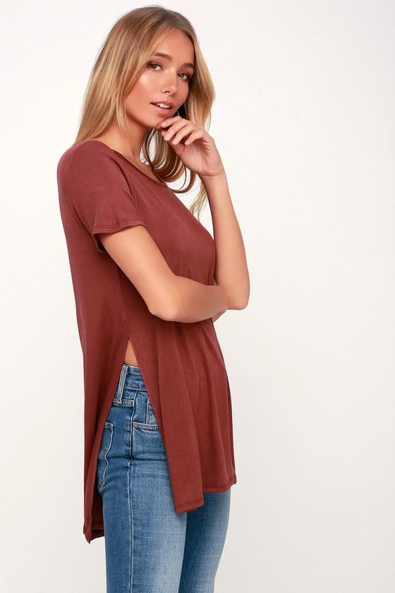 Liv Rust Red Long Tee | Lulus