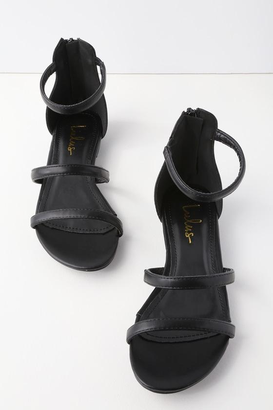 Quin Black Flat Sandal Heels | Lulus