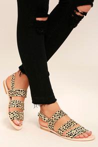 Matisse Owen Leopard Pony Fur Sandals