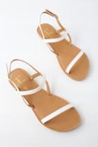 Rika White Flat Sandal Heels | Lulus