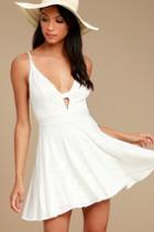 Lucy Love | Slay White Skater Dress | Size Medium | Lulus