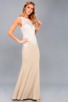 Lulus Lover's Lace White And Nude Lace Maxi Dress