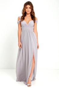 Lulus Bariano Ocean Of Elegance Grey Maxi Dress