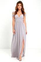 Lulus Bariano Ocean Of Elegance Grey Maxi Dress