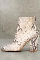 Steve Madden | Star Natural Leather Snake Print Ankle Booties | Size 5.5 | Beige | Lulus