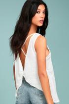 Lush In The Breeze White Tank Top
